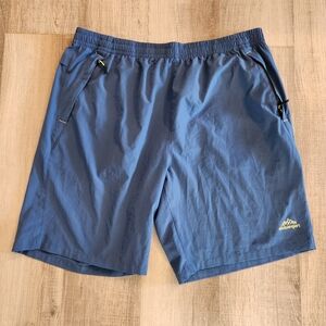 OutdoorSport Blue Athletic Hiking Shorts Mens US 40 Elastic Waist Zip Pockets